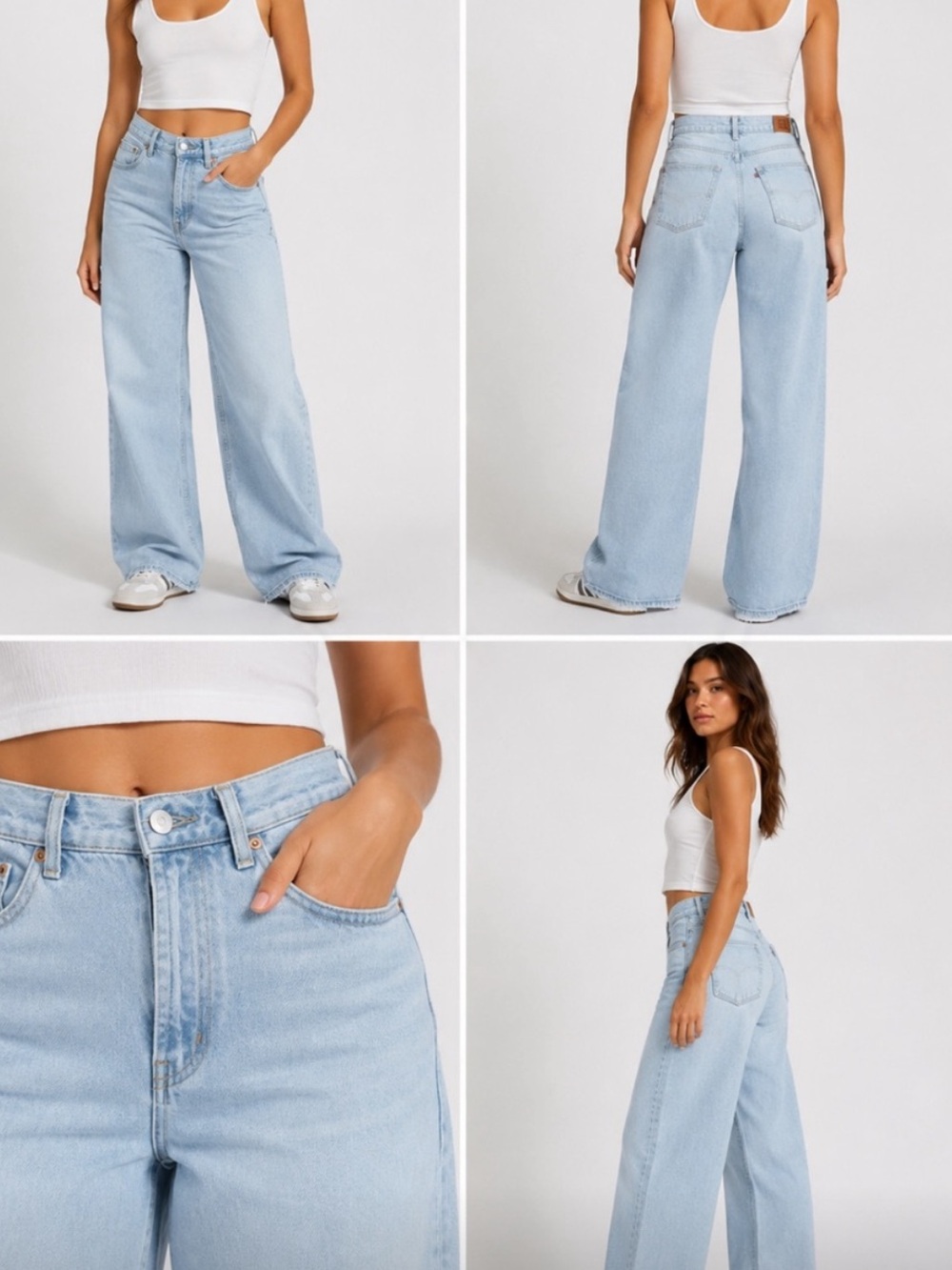 BDG Urban Outfitters Light Blue High and Wide style High-Rise Wide Leg Jeans